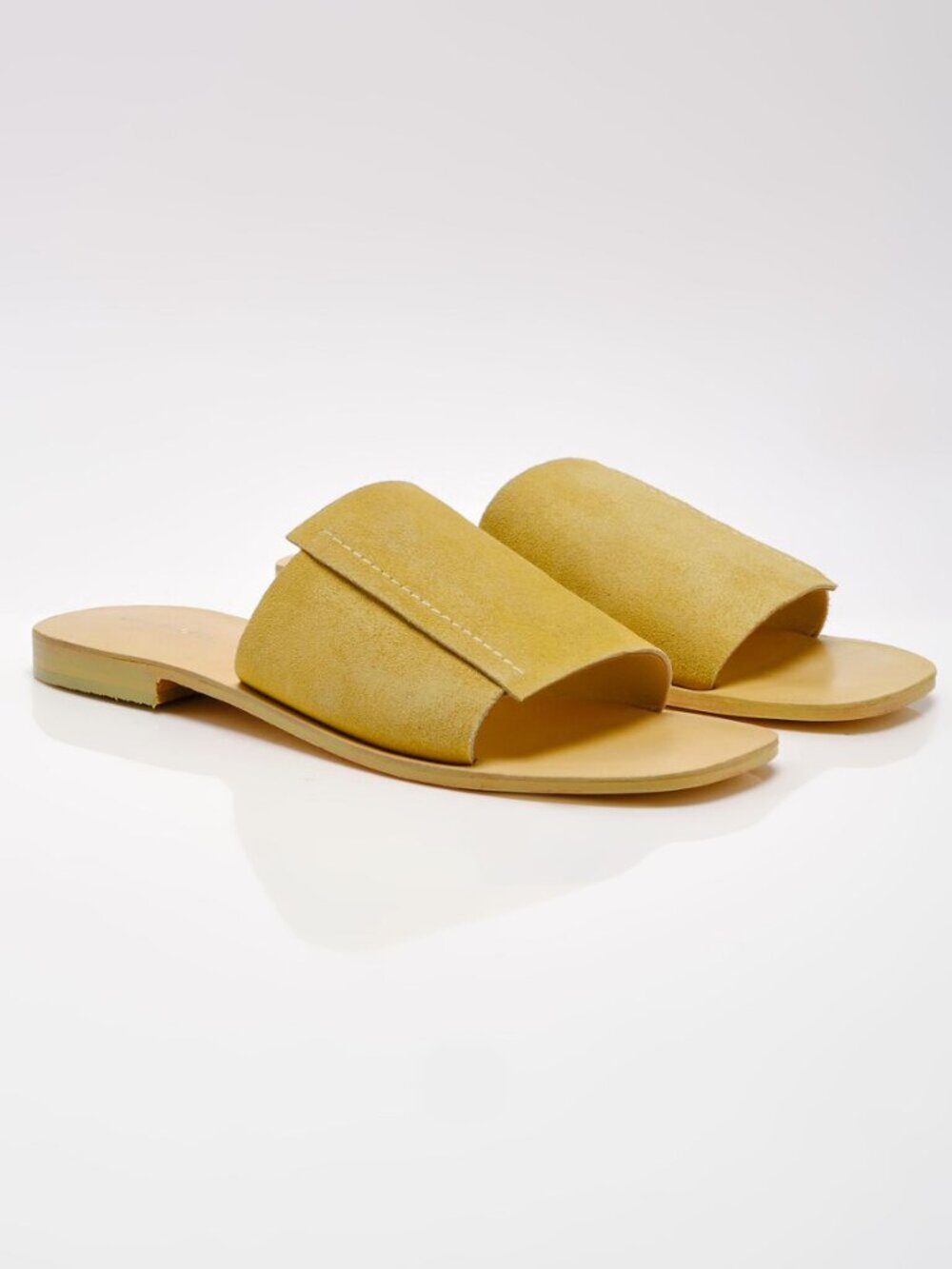 FREE PEOPLE Verona Slide Sandals / Oiled Sun Butter Suede